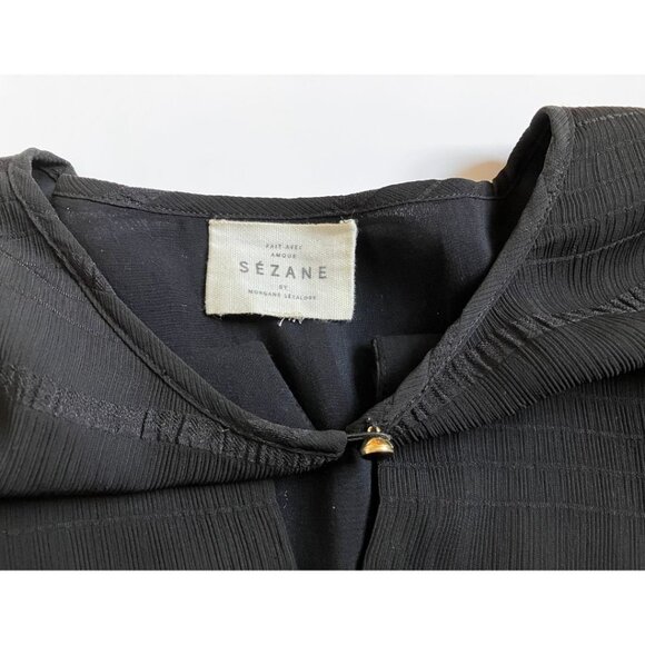 Sezane Grace Blouse Black Size FR 38/ Medium/ US 6 - Picture 7 of 8